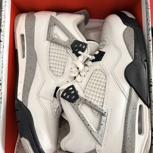 White and Gray Sneakers with Black Accents